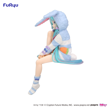 Character Vocal Series 01: Hatsune Miku: (Noodle Stopper) Sitting Figure -Rabbit Ear Hood Pajama Blue Color Ver.